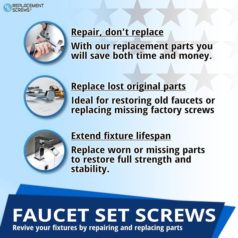 ReplacementScrews Set Screws Compatible with Delta RP25620 (Faucet Handle Assembly Screws) 1/4 inch Long Stainless Steel Precision Set Screws (Pack of 2) - Image 5